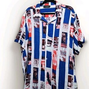 No Boundaries Striped Blue and Red Men's Shirt Size 2XL